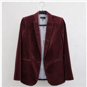 J.Crew Velvet Blazer – Maroon/Burgundy – Size 8